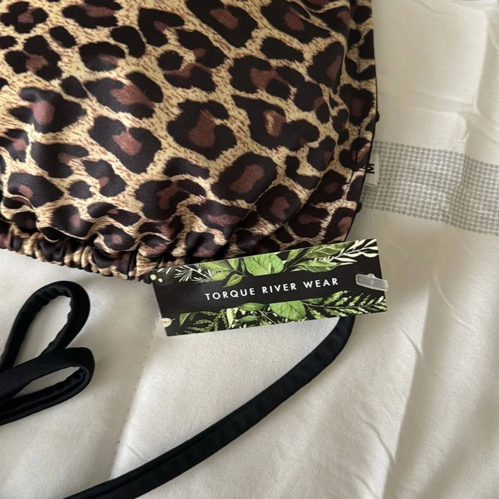 Animal print swim top